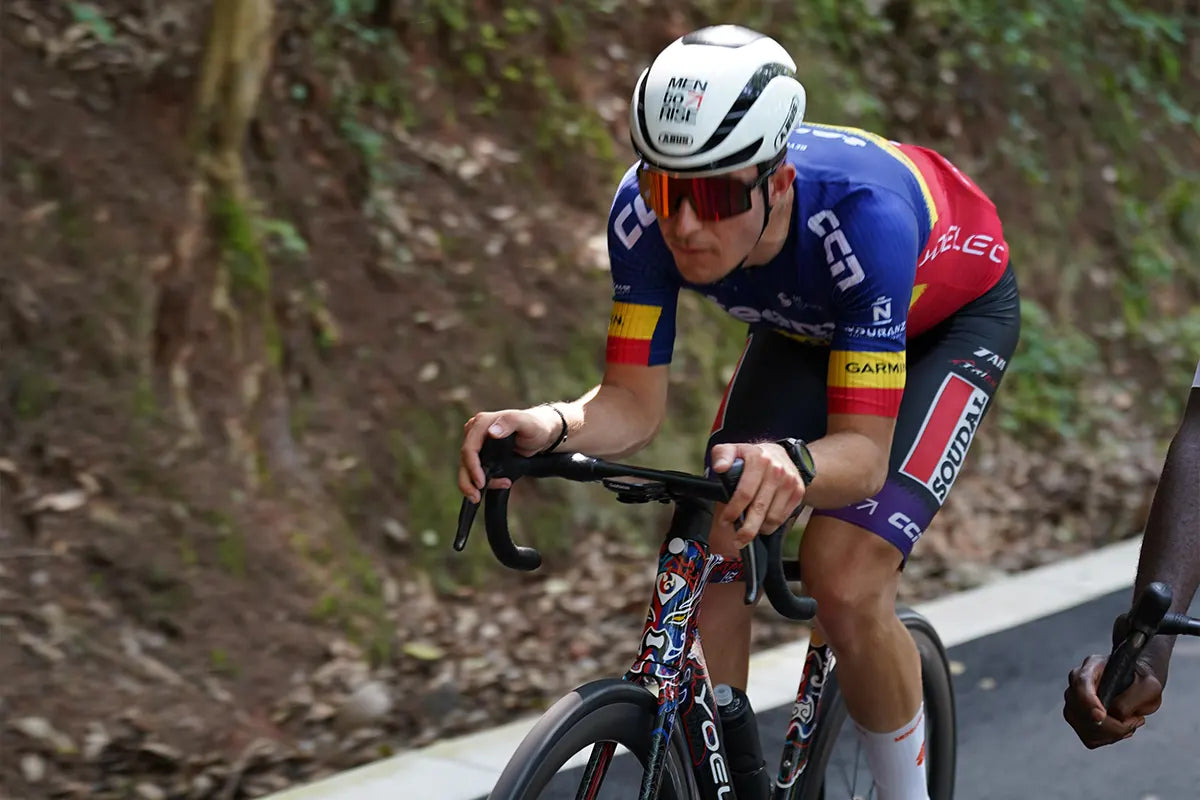 Rider in aero position