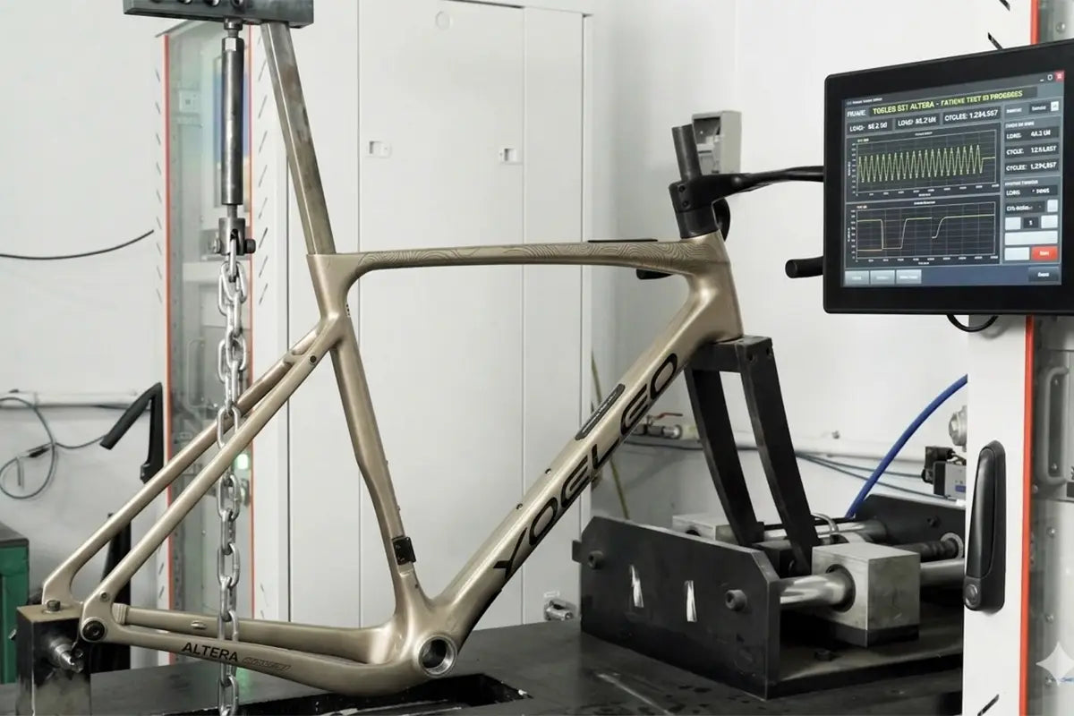 Carbon gravel frame fatigue testing rig data screen