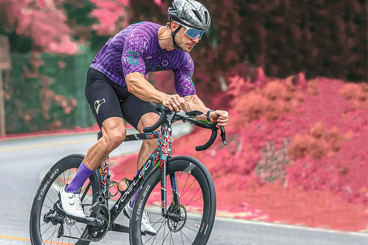 Rider using comfortable carbon wheels