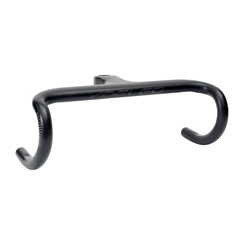 YOELEO H9 (v2) aero road bike handlebar integrated with stem (view from the front side).